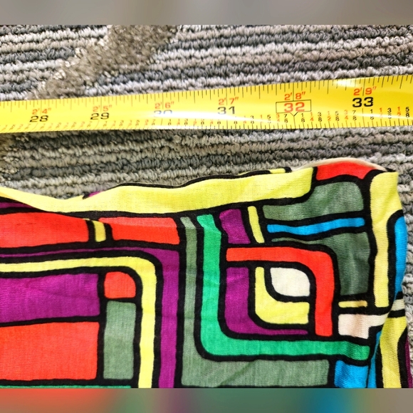 Custom Cut & Sewn - Colorful Geometric Dress with Sash - Picture 15 of 16